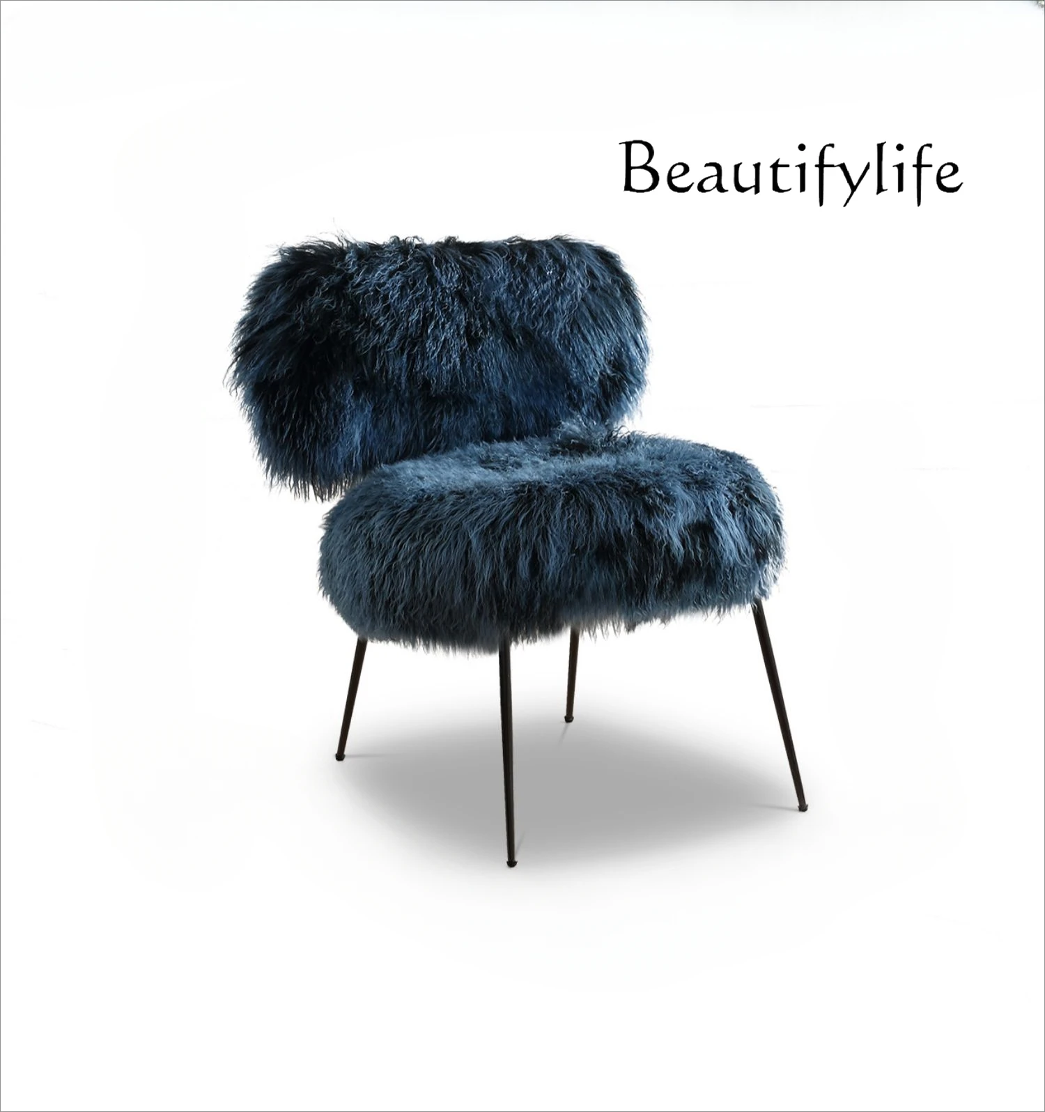 Italian light luxury sofa leisure chair imported wool designer single chair Nordic style dressing