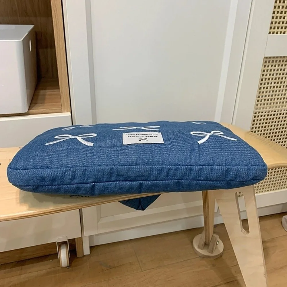 Modern Fashion Computer Bag Bowknot Embroidered Shockproof Laptop Sleeve Soft 14 Inches Computer Handbag College