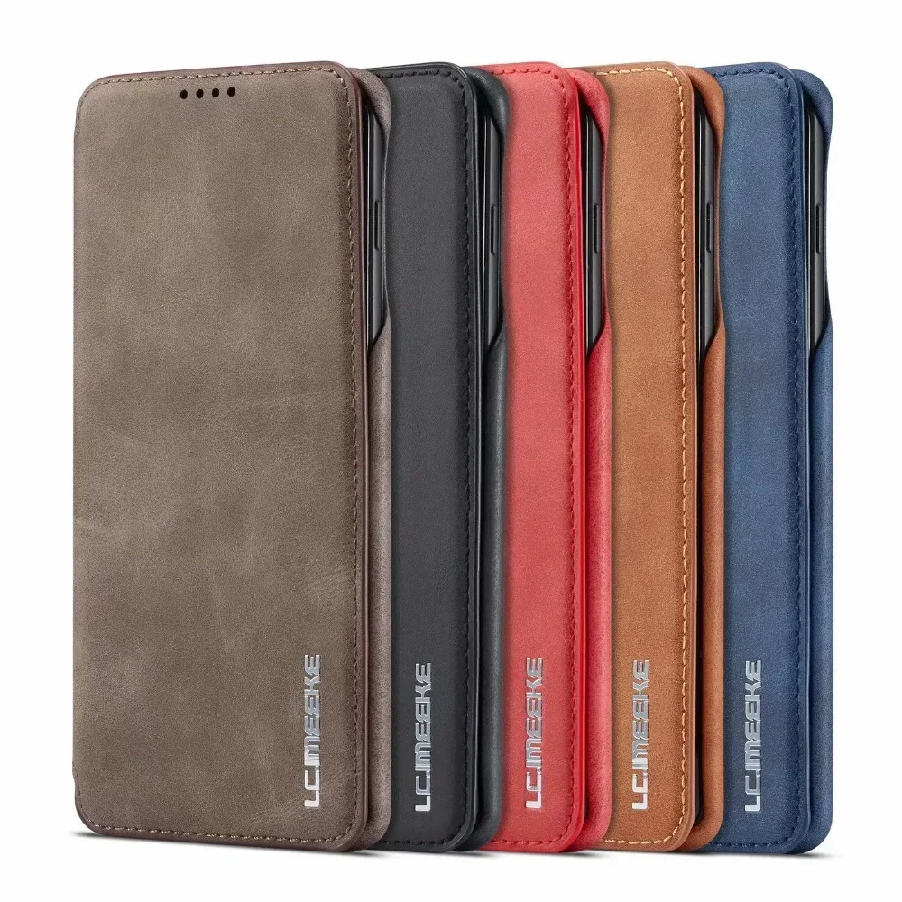 Magnetic PU Leather Flip Cover for Samsung Galaxy S24 S23 S22 S21 S20 FE Plus Note A54 A22 A52S A72 A53 Card Slot Back Case