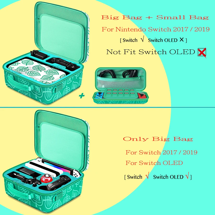 Bolsa de almacenamiento bonita para Nintendo Switch, funda de transporte con tema de Animal Crossing, accesorios para Nintendo Switch, bolsa portátil