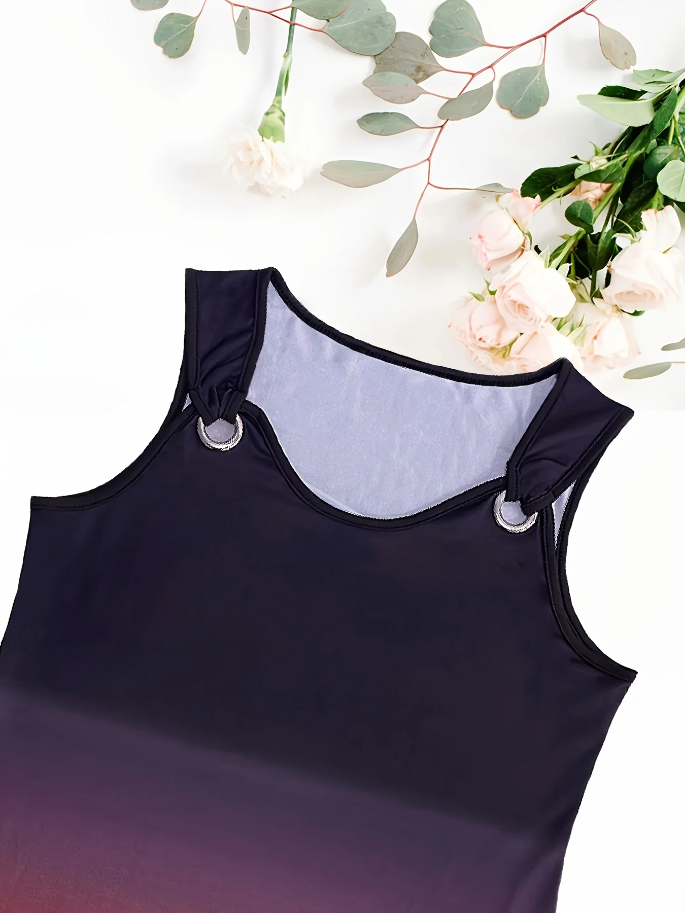 Trendiges Plus-Size-Damen-Tanktop mit Farbverlauf für stilvollen Komfort – Detail 9