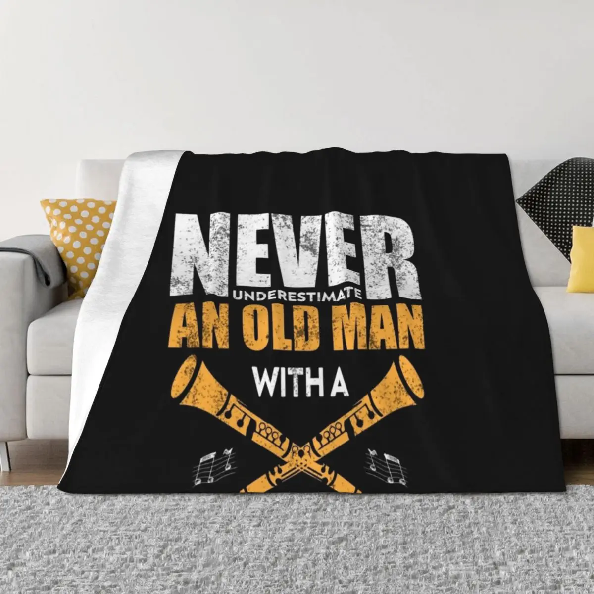 

Clarinetist Dad Grandpa Clarinet Throw Blanket Thin Soft Big Giant Sofa Beautifuls Blankets