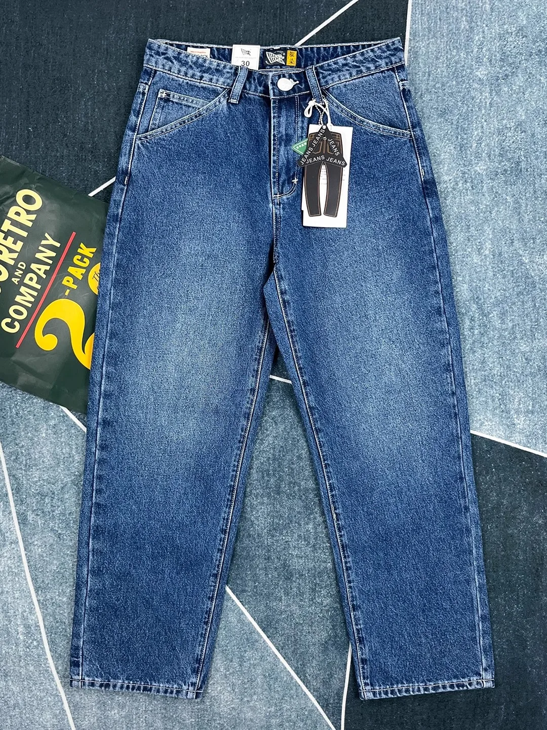 2025 Spring And Autumn New American Retro Heavyweight Men's Straight jeans Loose Fashion Washed Multi-pocket Casual Trousers