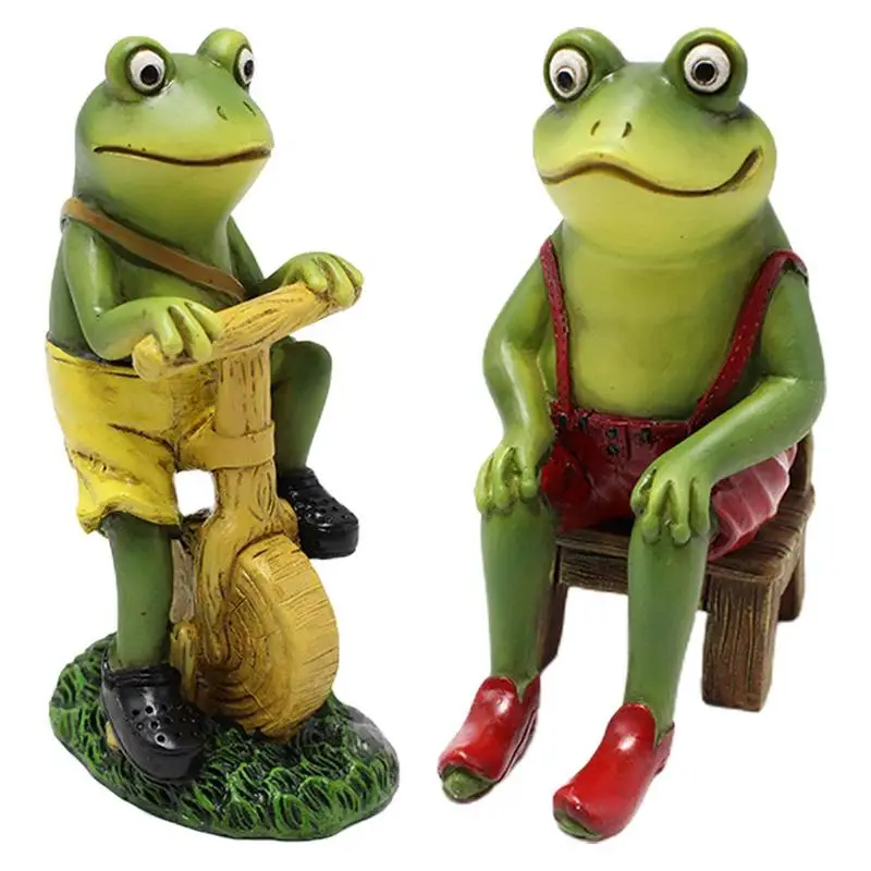 Outdoor Frog Garden Decor Collection Animal Yoga Frog Fairy Garden Figurines Miniature Landscape for Home Decoration Accessories