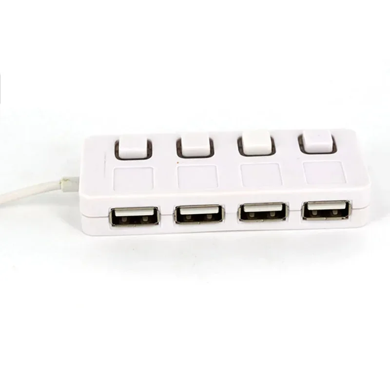 4 Ports USB 2.0 HUB USB On/Off Switch Splitter Expander with Independent 480Mbps Fast Transmission Data Adapter For PC Computer