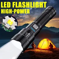 Super Bright LED Flashlights USB Rechargeable 1200mAh High Power Torch Telescopic Zoom Light Outdoor Camping Emergency Lantern