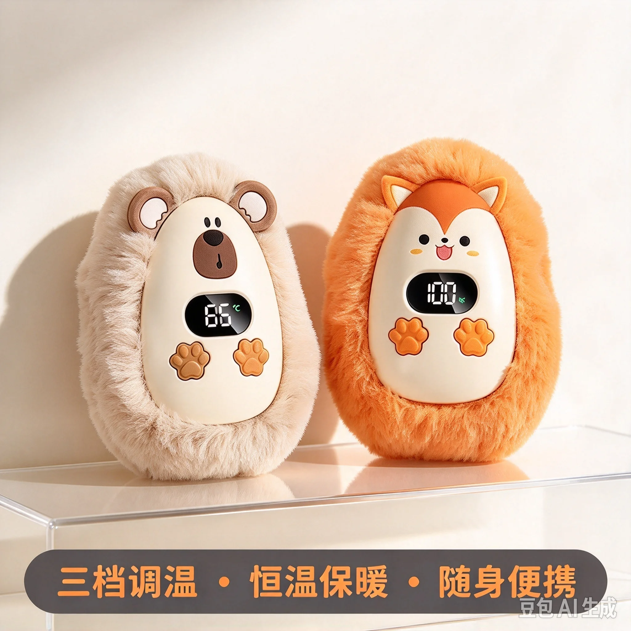 Plush Hand Warmer 3 Temperature Settings Reusable Portable Pocket Heater Winter Handwarmer for Home Office Boys Girls Gift