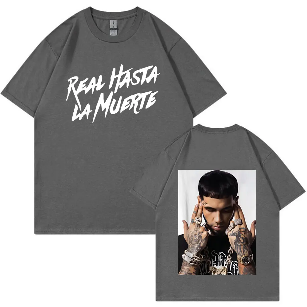 2026 Rapper Anuel AA Real Hasta La Muerte T Shirt Men women Casual  T-shirts Fashion Hip Hop Vintage Oversized Tee Shirt Unisex