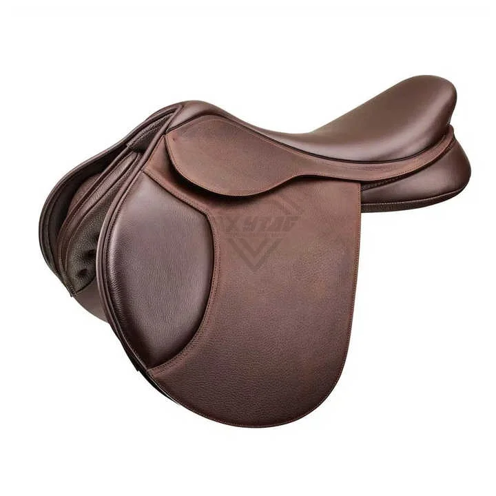 Premium Cowhide Genuine Leather English Horse Saddle Manufacturer Custom Close Contact Jumping Saddle Equestrian Sports Supplies