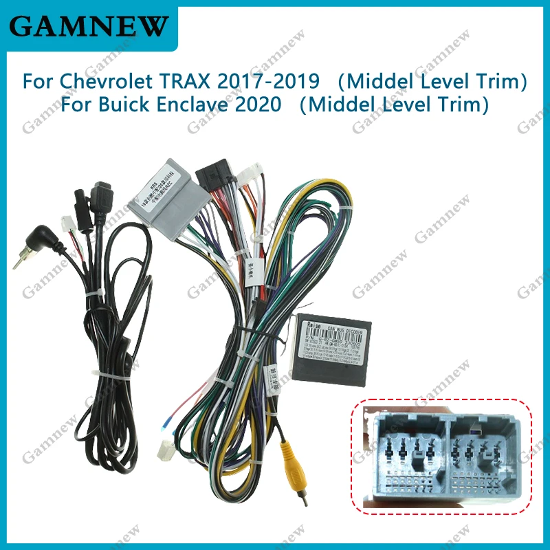 Car 16pin Audio Wiring Harness With Canbus Box For Chevrolet TRAX Buick Enclave Stereo Installation Wire Adapter