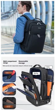 Anti-thief Waterproof 15.6Inch Laptop Backpack Men USB Charging Travel Backpack Oxford Rucksack Male Vintage School Bag Mochilas