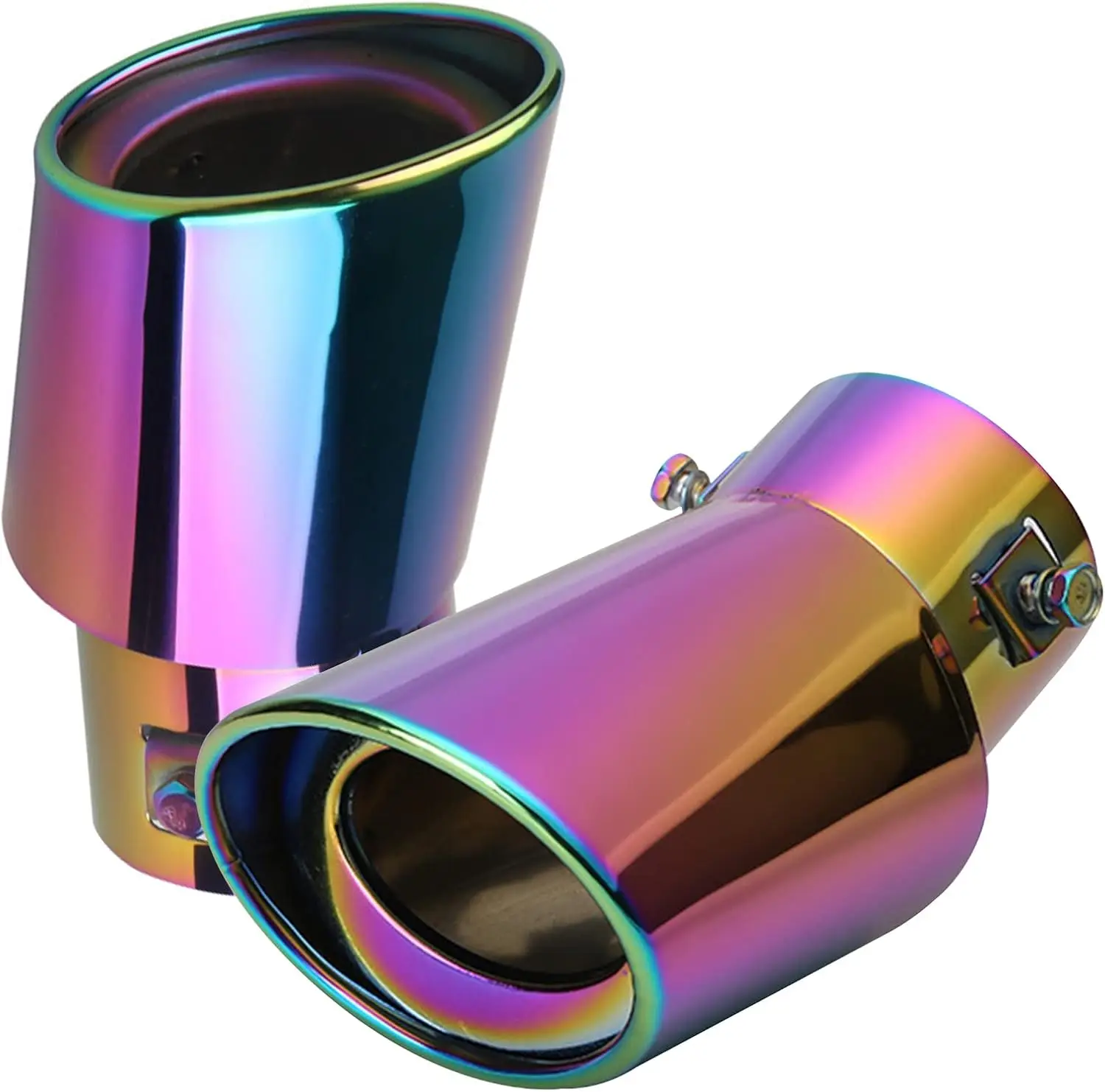 Universal Car Exhaust Muffler Tip Tail Pipe Bolt Fixation Stainless Steel Muffler Car Exhaust Tail Tip