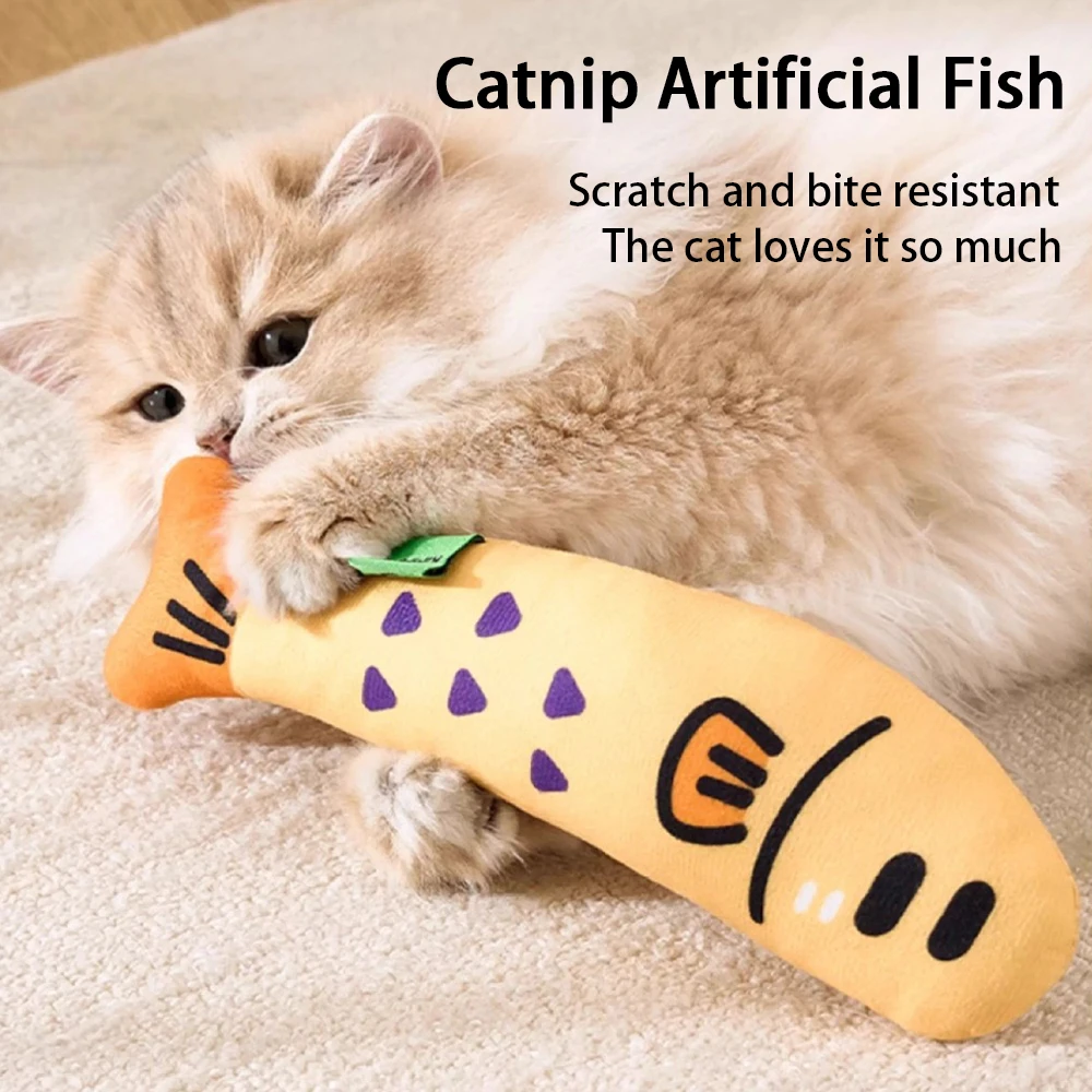 Cat Toys Speak Out Mint Fish Funny Cat Toys Relieve Boredom Azabu Fish Bite Resistant Resistant Scratching Cat Toys Supplies