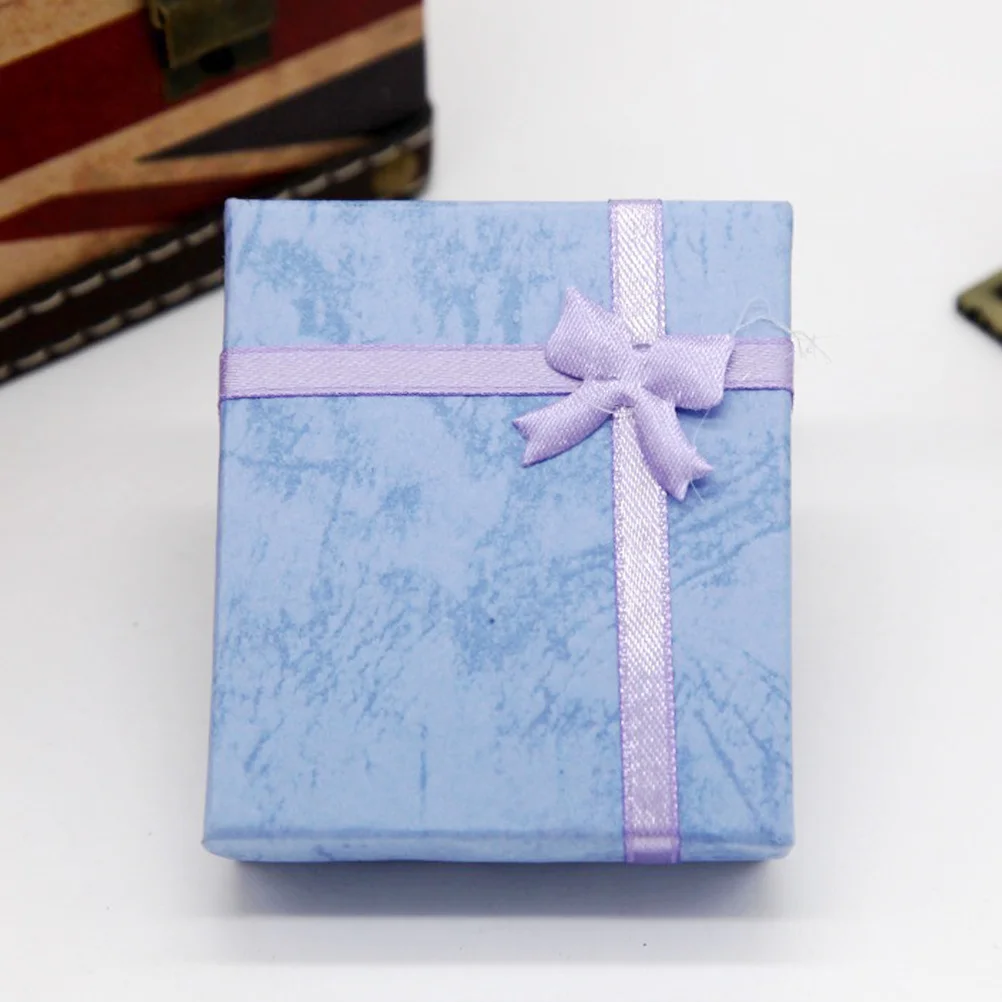 

12pcs Jewelry Box Gift Container 9X7X3Cm For Bracelet Necklace Holder Elegant Satin Ribbon Bow Decoration Party Favors Packaging