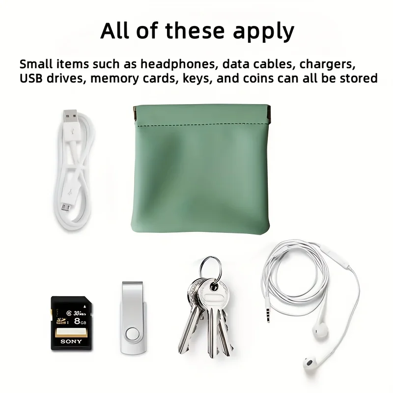 Multi-functional Automatic Closing Makeup Bag Portable Coin Purse for Lipstick Earphones, Fashion Mini Travel Storage Organizer