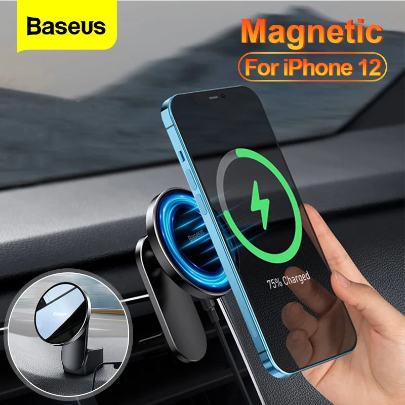 

Baseus Magnetic Wireless Charger Car Phone Holder Air Vent Universal Car Mount Fast Charging Holder For iPhone 13 12 11 Pro Max