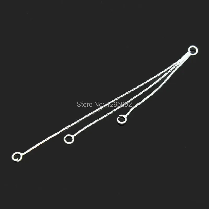 150Pcs Silver Plated Copper DIY Charm Connectors Earrings Jewelry Findings 89mm