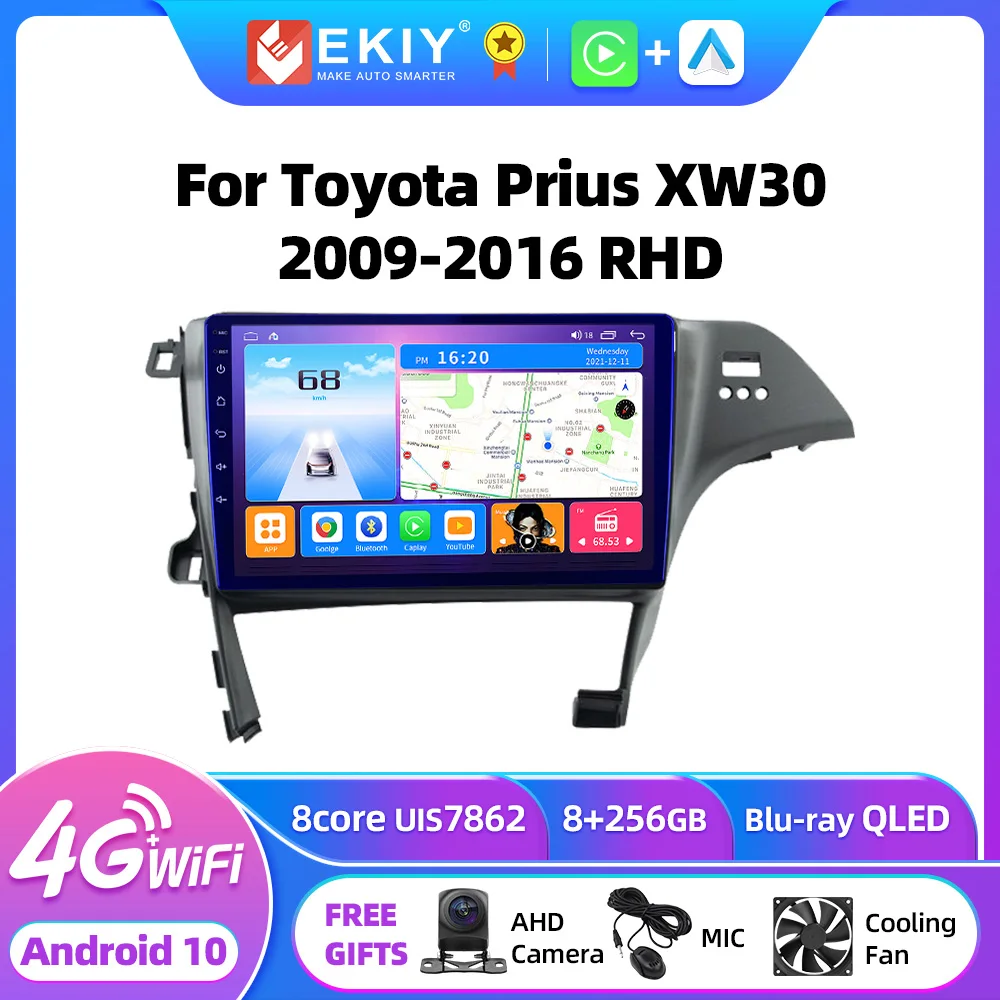 

EKIY T7 Car Radio Android 10 For Toyota Prius XW30 2009-2016 RHD Multimedia video player Navi Tape Recorder Carplay Auto No 2din