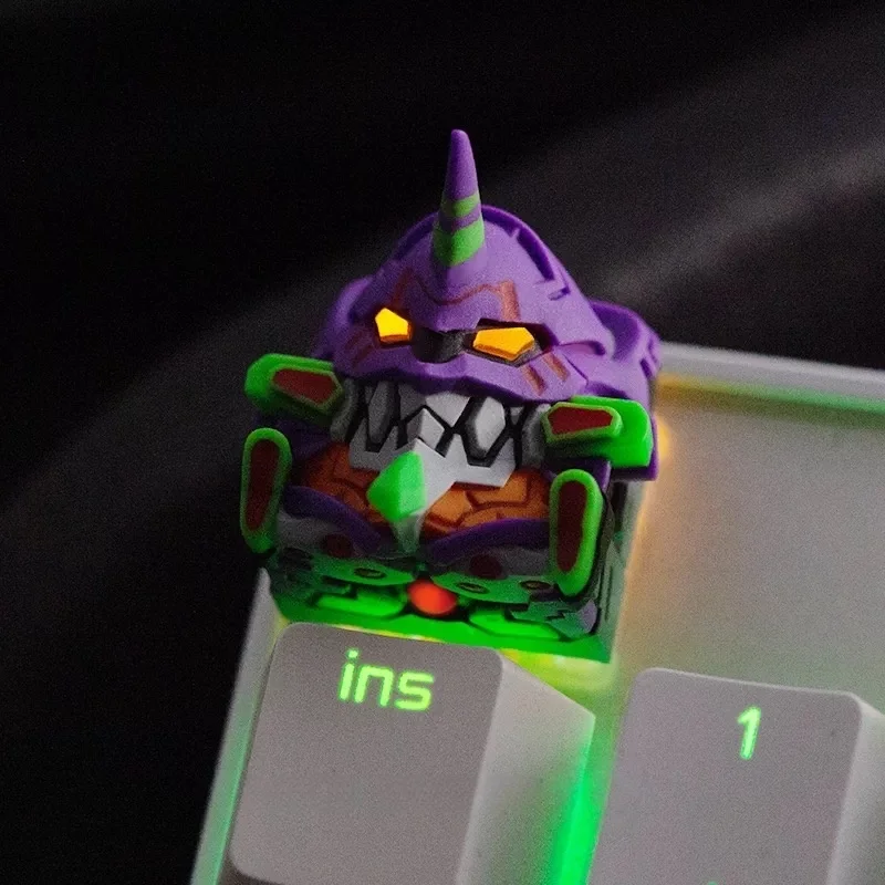 

Anime New Century Evangelion Light-Transmitting Keycap Evangelion-01 Evangelion-02 Eva Resin Mechanical Keyboard Toys Gifts