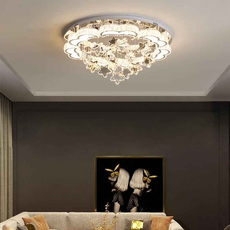 Plafonnier LED en Clip en Forme de Cœur, Design Moderne, Luminaire Décoratif de Plafond, Idéal pour un Salon, une Chambre à Coucher ou une Salle à