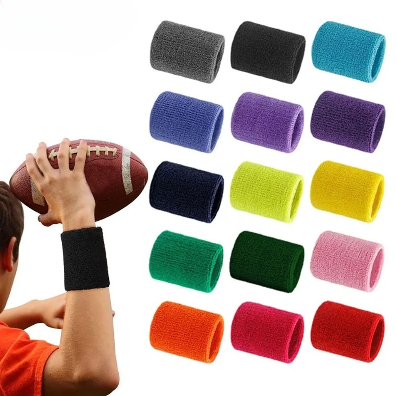 

AOLIKES 1PCS Wrist Sweatbands Tennis Wrist Bands Absorbent Sweatbands for Football Basketball Running Athletic Sports Tennis