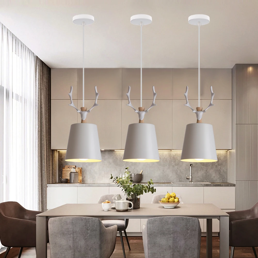Loft Modern Pendant Light Wood Nordic Hanging Lamp Kitchen Lighting Fixture Industrial Chandelier Hanglamp Living Room Luminaire
