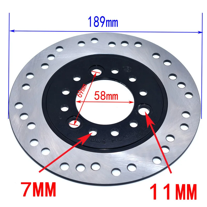 Inner hole 58mm Front or rear Brake Disc 160 170 180 190mm For  GY6 Scooter Motorcycle ATV Moped Go Kart Spare Parts