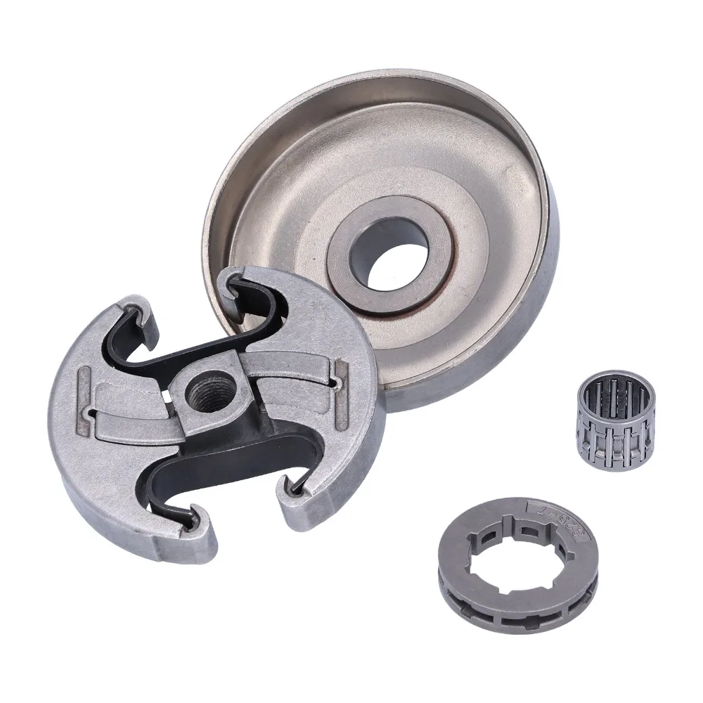 Metal Clutch Assembly Kit 7 Clutch Dark Silver Rim Sprocket Kit for Husqvarna 325 340 346XP 345 350 351 353 445E 450in-7T
