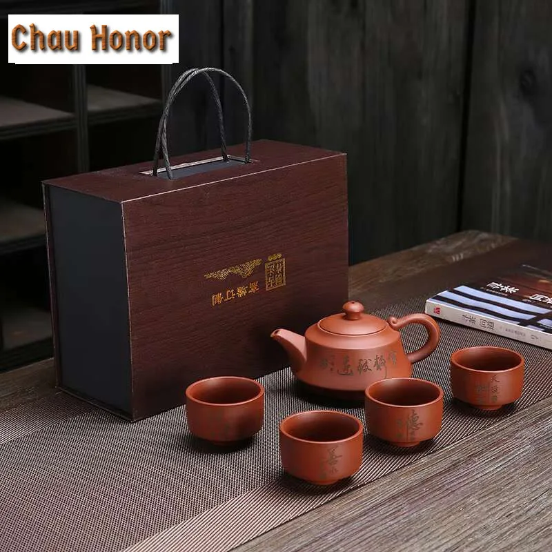 Chinese Purple Clay Tea Set Complete Set Zen Tea Ceremony Set Tea Maker Teapot and Tea Cup Set Tea Items Equipment Ornaments