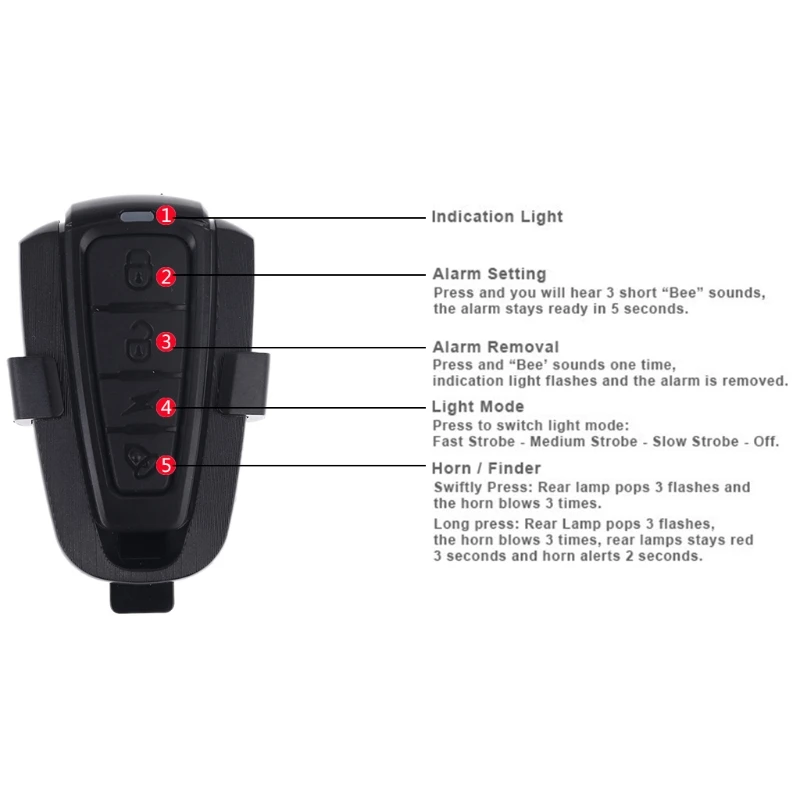 G92F Rear Light USB Wireless Remote Control Tail Lamp Bike Finder Lantern Horn Siren Warning Anti-theft Alarm