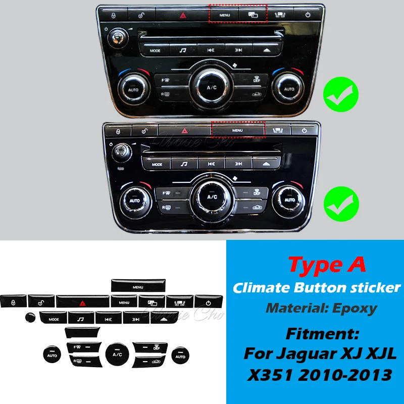 For Jaguar XJ AC Panel Button Sticker For XJL X351 Parts Dashboard