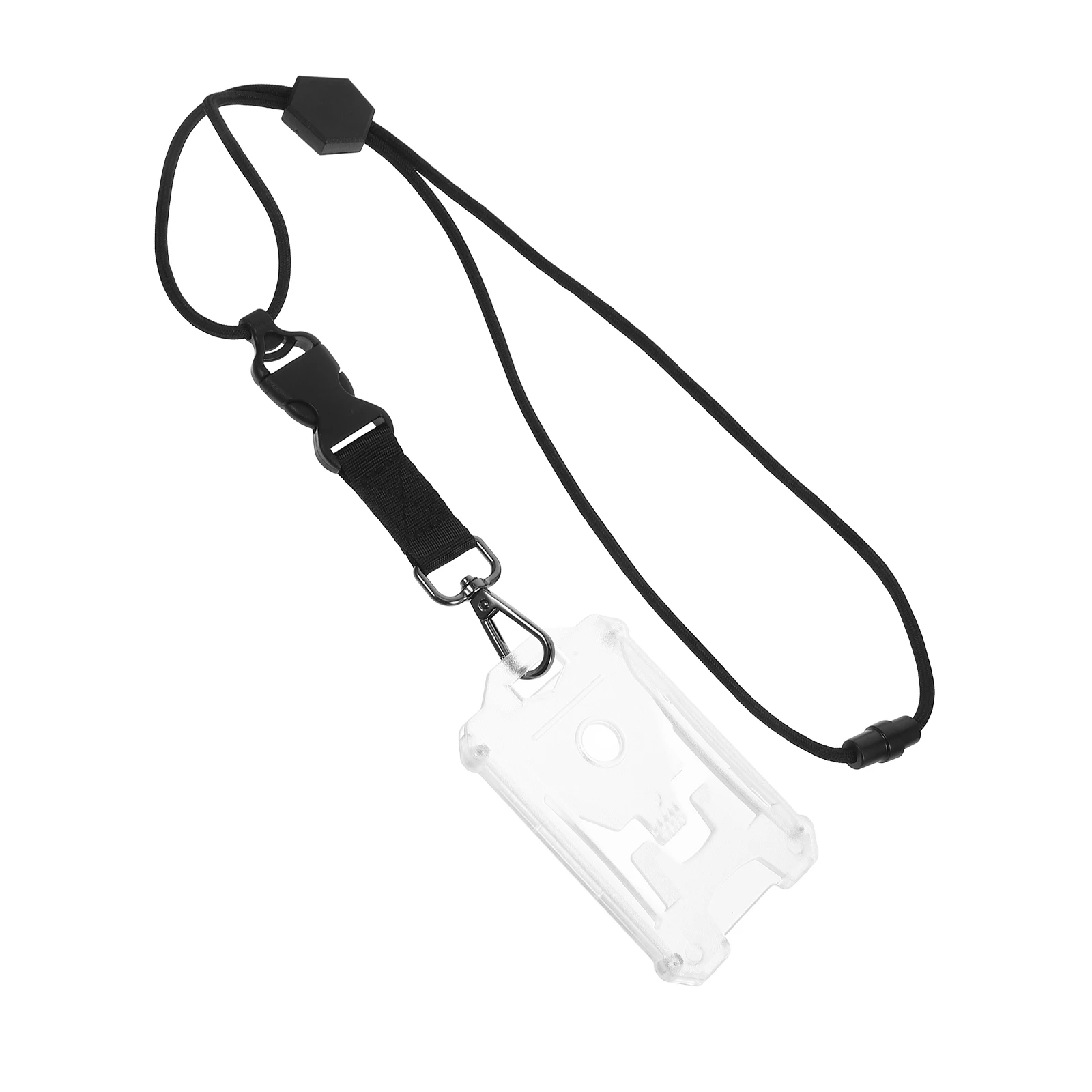 

1pc ID Card Holder Badge Lanyards Clear Design Protector Work Business Name Tag Holder Heavy Duty Anti Lost Portable Clean