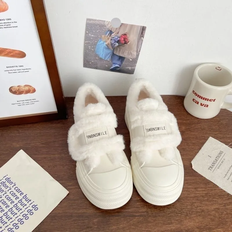 أحذية نسائية بيضاء بسيطة وعصرية، نمط جديد، برباط، مريح للاستخدام اليومي بالإضافة إلى أحذية رياضية مخملية منخفضة، أحذية كاجوال خفيفة #2