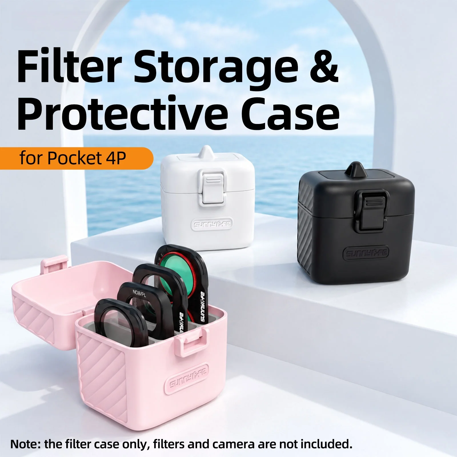 For DJI Osmo Pocket 4 Pro Filter Storage Box, Portable Anti‑Drop Hard Shell Filter Protective Case Camera Lens Filter Storage