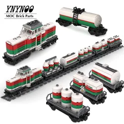 NEW Hot MOC Building Blocks City Engineering Series Modular Octan Train & Tank Car Model DIY Creative Ideas Children Toy Gifts