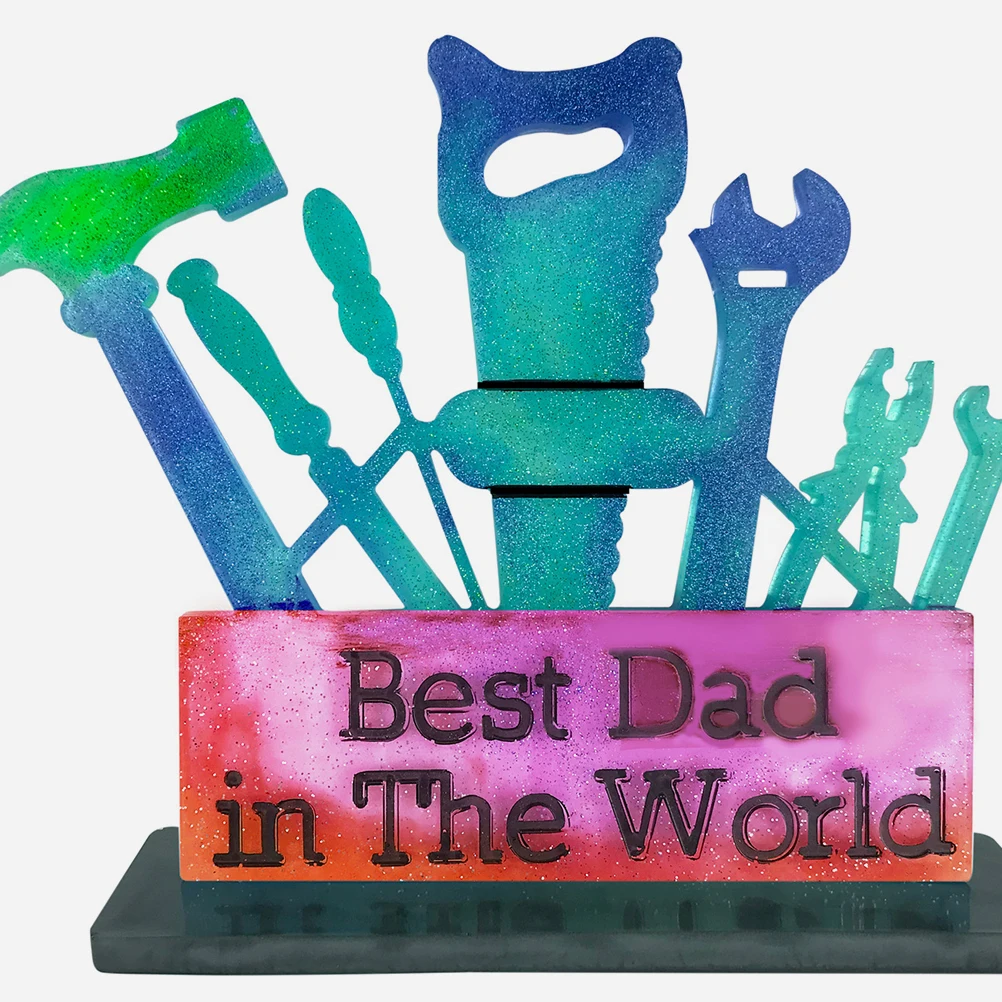 

Epoxy Resin Pendant Mold Father'S Day Silicone Wall Hanging Doorplate Decorative Hanging Tag Unique Diy Gift For Family Friends