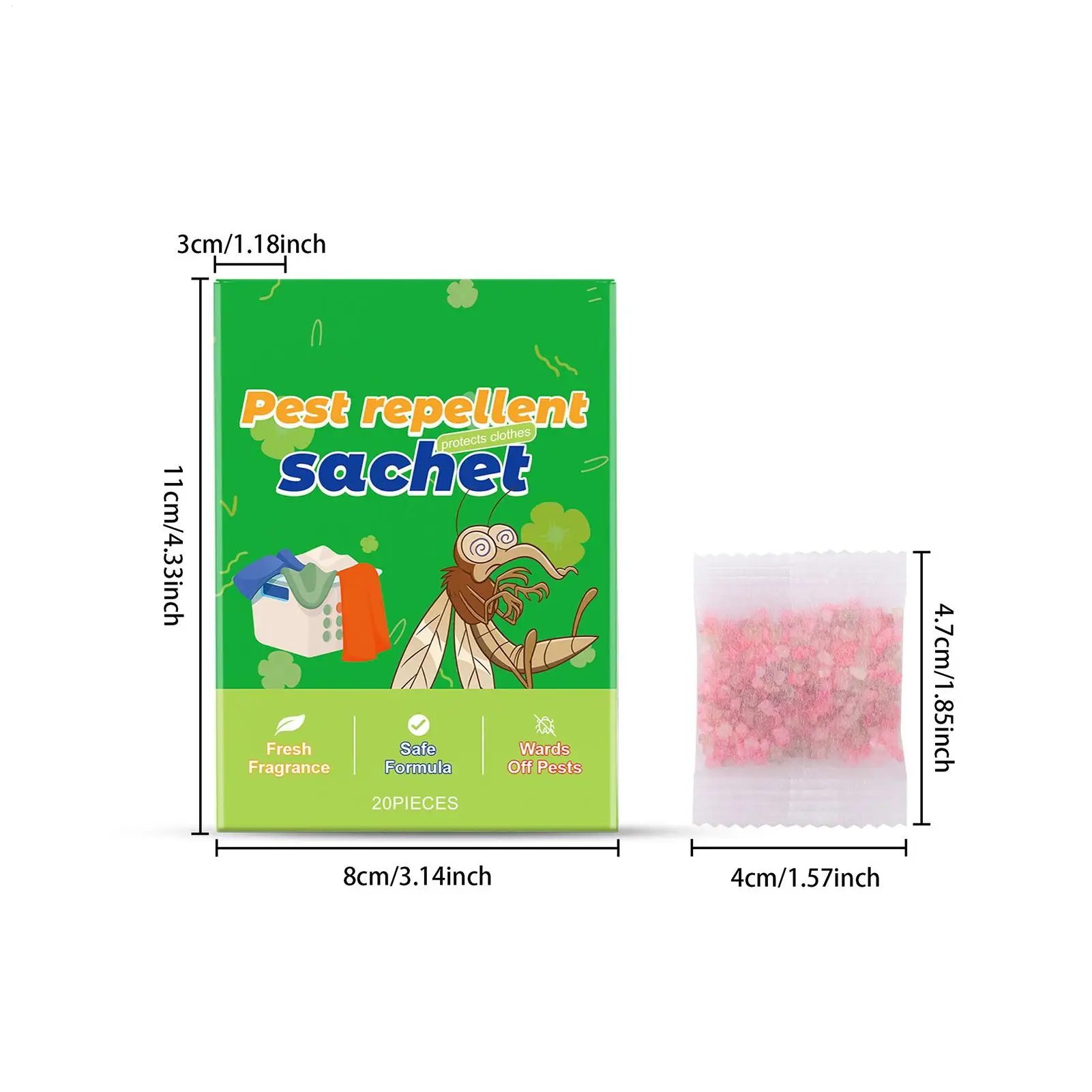 Bustina di protezione della freschezza 20 pezzi Custodia per profumo naturale per difesa a mosca Conservatore di freschezza per armadio Soggiorno Armadio Cassetto