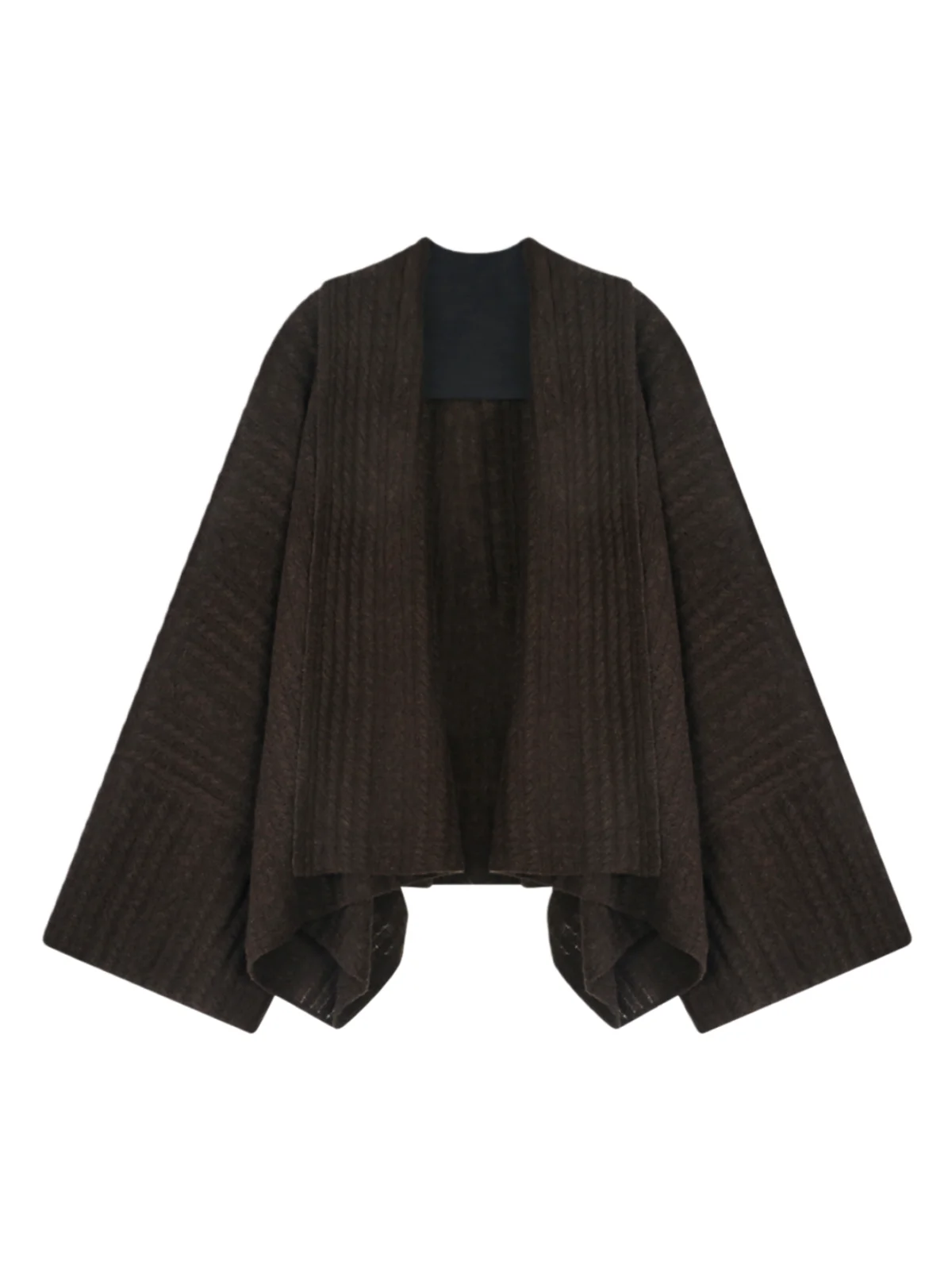 

Camere Knitted Batwing Sve Open Cardigan Women's Faion Layering Vest Soft Mis Texture Tassel Detail Winter Wear
