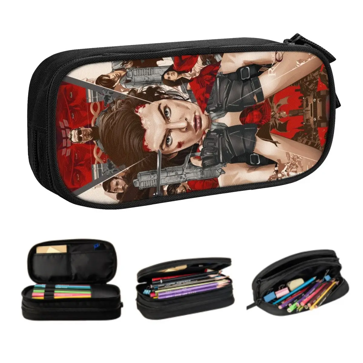 

Custom Residented Evil Horror Game Pencil Cases Large Capacity Umbrellas Corporations Pencil Pouch Students Stationery