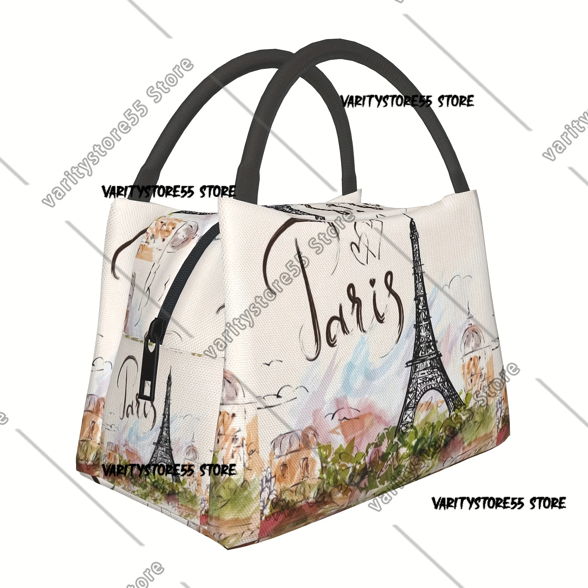 

Сумка для обеда с Эйфелевой башней, портативная многоразовая сумка-холодильник, сумка-холодильник, изолированная для кемпинга, пикника, пляжа