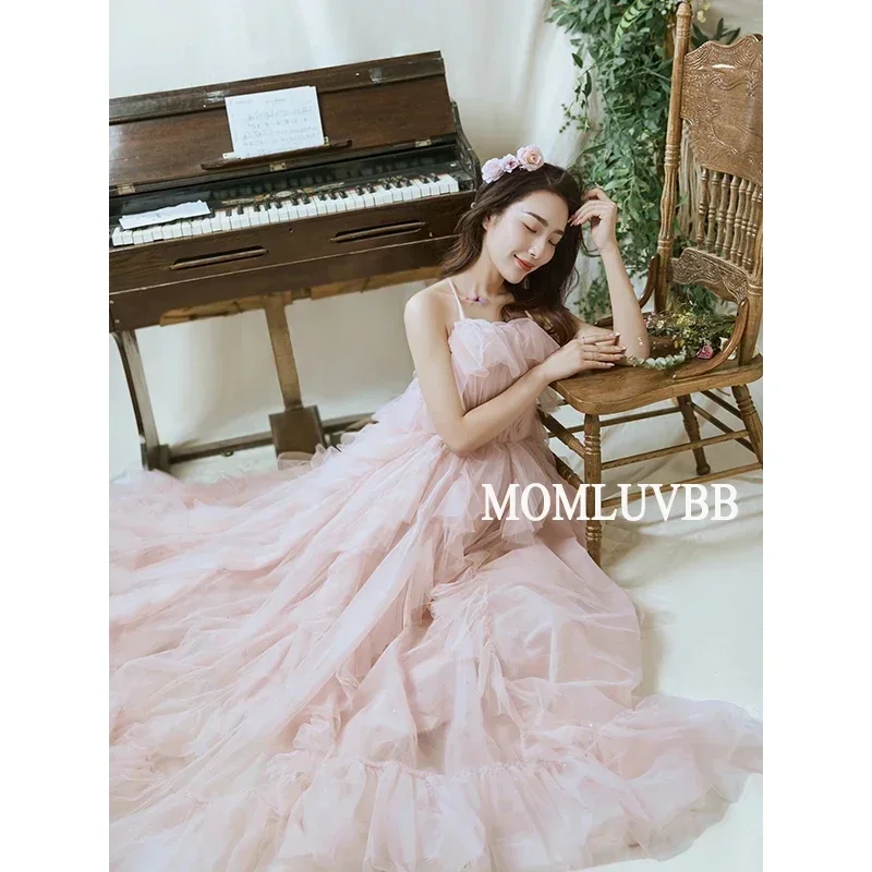 Women Photography Gowns for Session Maternity Dresses Pink Elegant Wedding Pregnancy Pregnant Dress Studio Shoots Photo Clothes