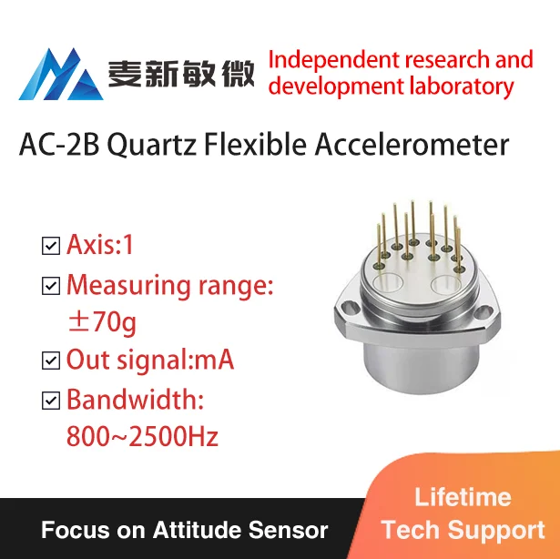 Miniature Size Quartz Accelerometer Navigation System Component Vibration Sensor