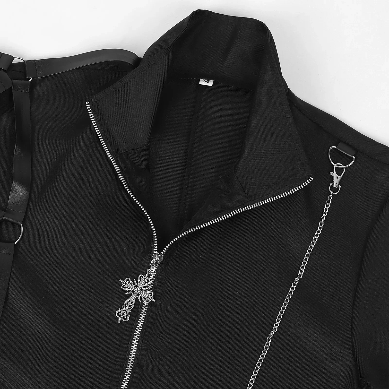 

Black Color Halloween Costumes Medieval Renaissance Punk Style Men's Coat for Party Performance Retro Gothic Jackets