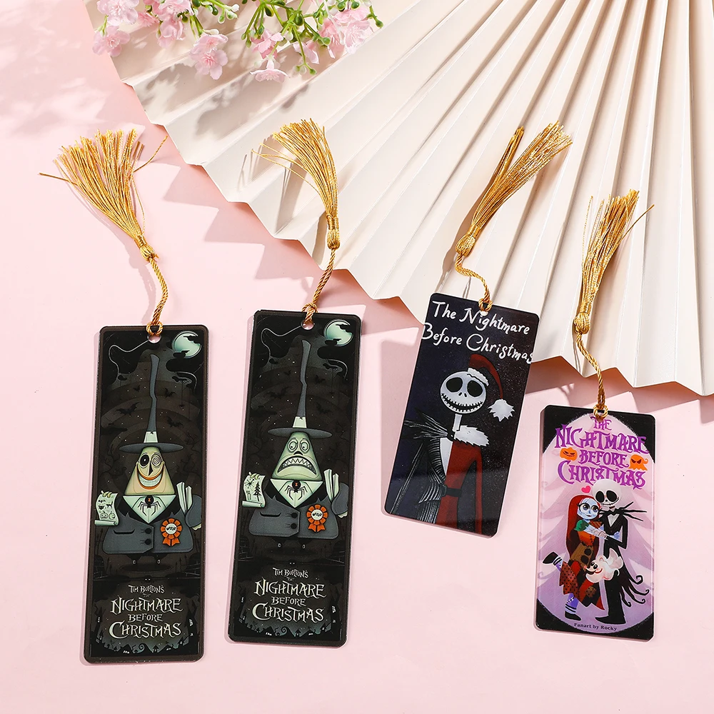 1Pcs Anime Nightmare Before Christmas Bookmarks for Fans Collect Acrylic Disney Bookmarks Reading Tags Kid Gifts School Supplies