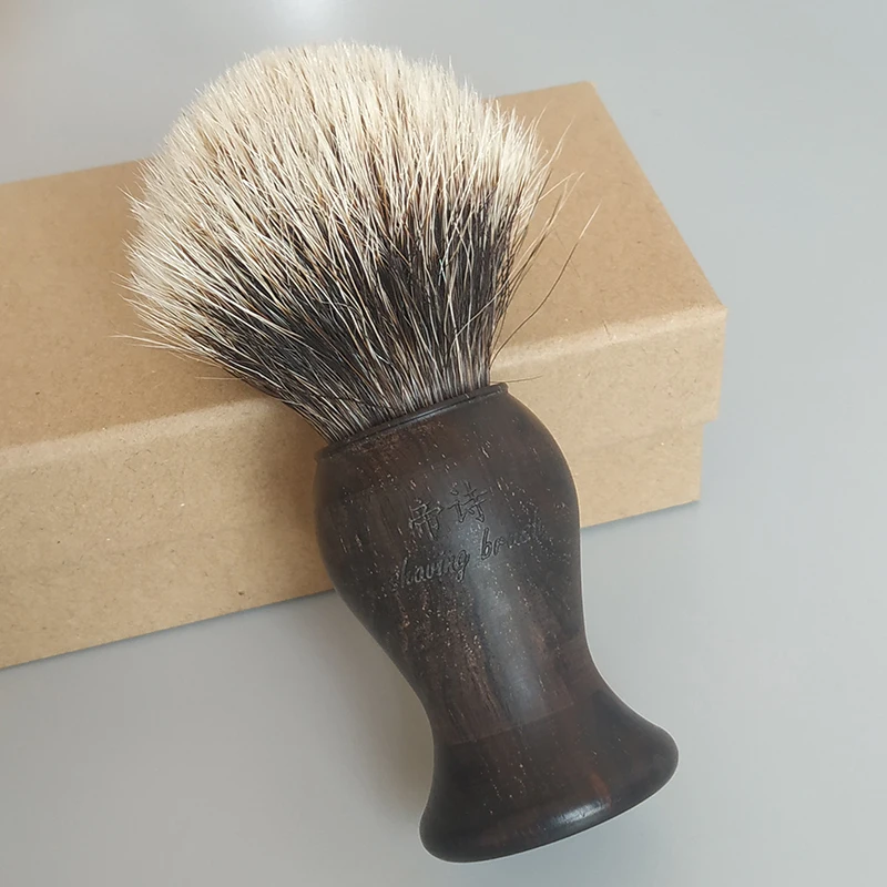 Dscosmetic 21mm Manchurian two badger hair shaving brush with black sandalwood handle