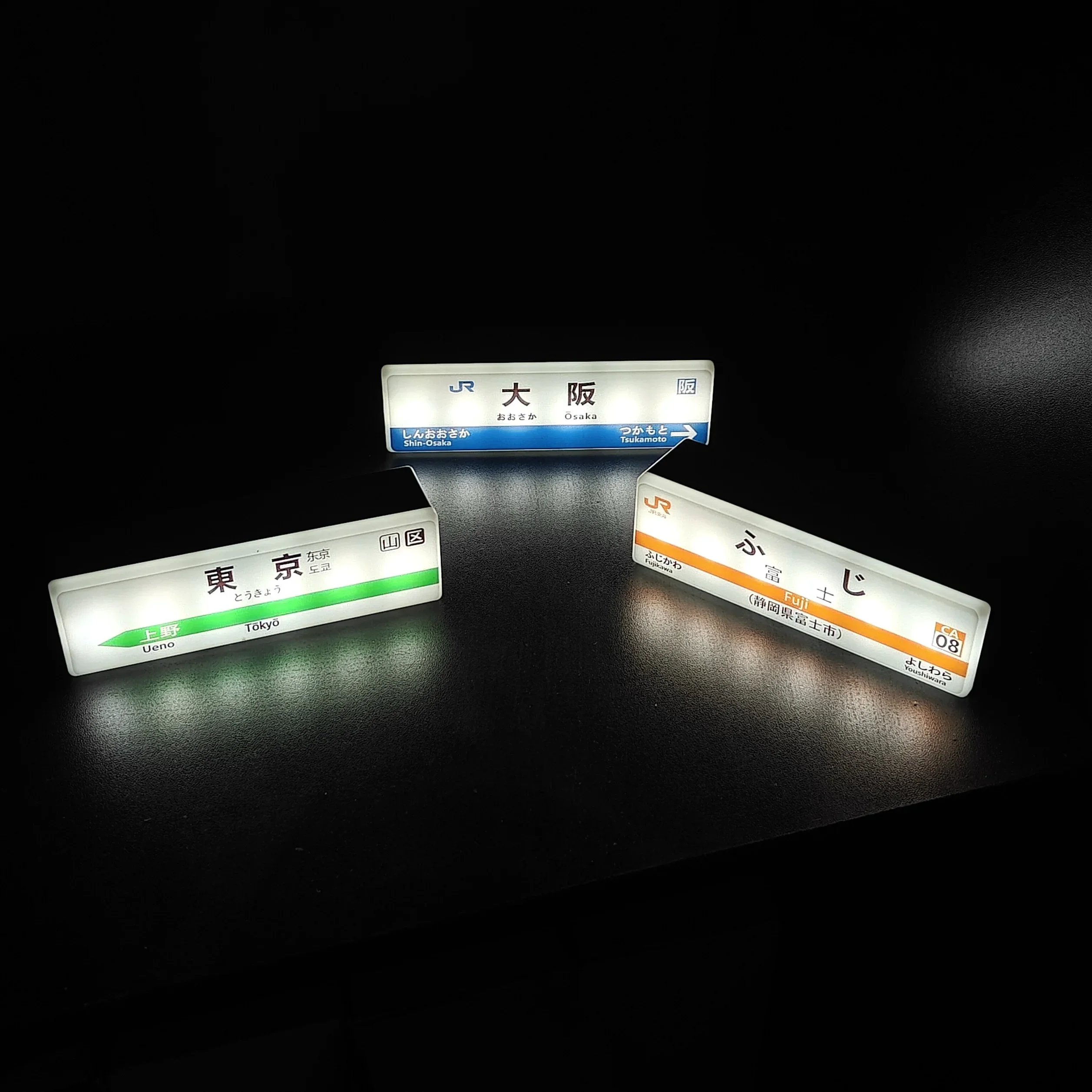 Hot Tokyo Subway Line Fridge Magnets Creative Mini Mart Light Sign Display Board LED Fridge Stickers Home Glowing Decoration