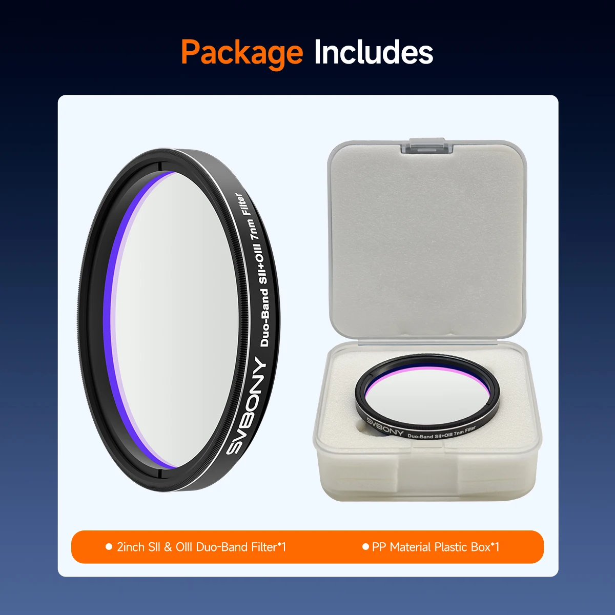 Svbony SV220 Teleskopfilter SII & OIII 7 nm Dualband 1,25"/2" Nebelfilter für Astrofotografie, beide in Licht verschmutzt – Detail 19