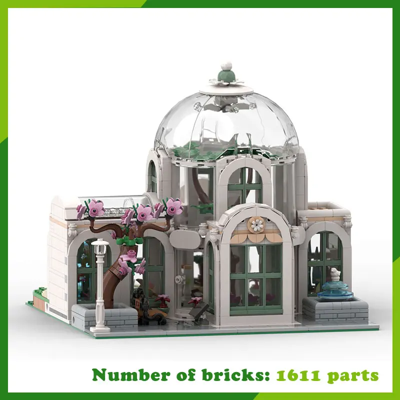 MOC Building Blocks Botanical Garden City Architecture Landscape Model DIY BricksPresent Streetscape Assembly Toys Gifts 1611PCS