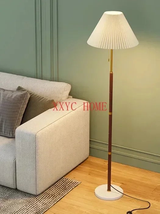 

Modern Japanese Simple Wood Fabric Stone Nordic Living Bedroom Hotel Apartment Sofa side Reading Room Decoration Floor Lamp