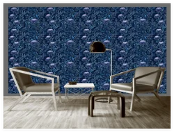 Benutzer definierte Größe Wandbild blaue Blume Hintergrund Wandbilder Wohnzimmer Schlafzimmer Veranda Blumen gefliest dekorative Malerei 3d Tapete